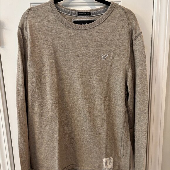 American Eagle Gray/Taupe Long Sleeved Shirt (L) Large - Picture 1 of 3